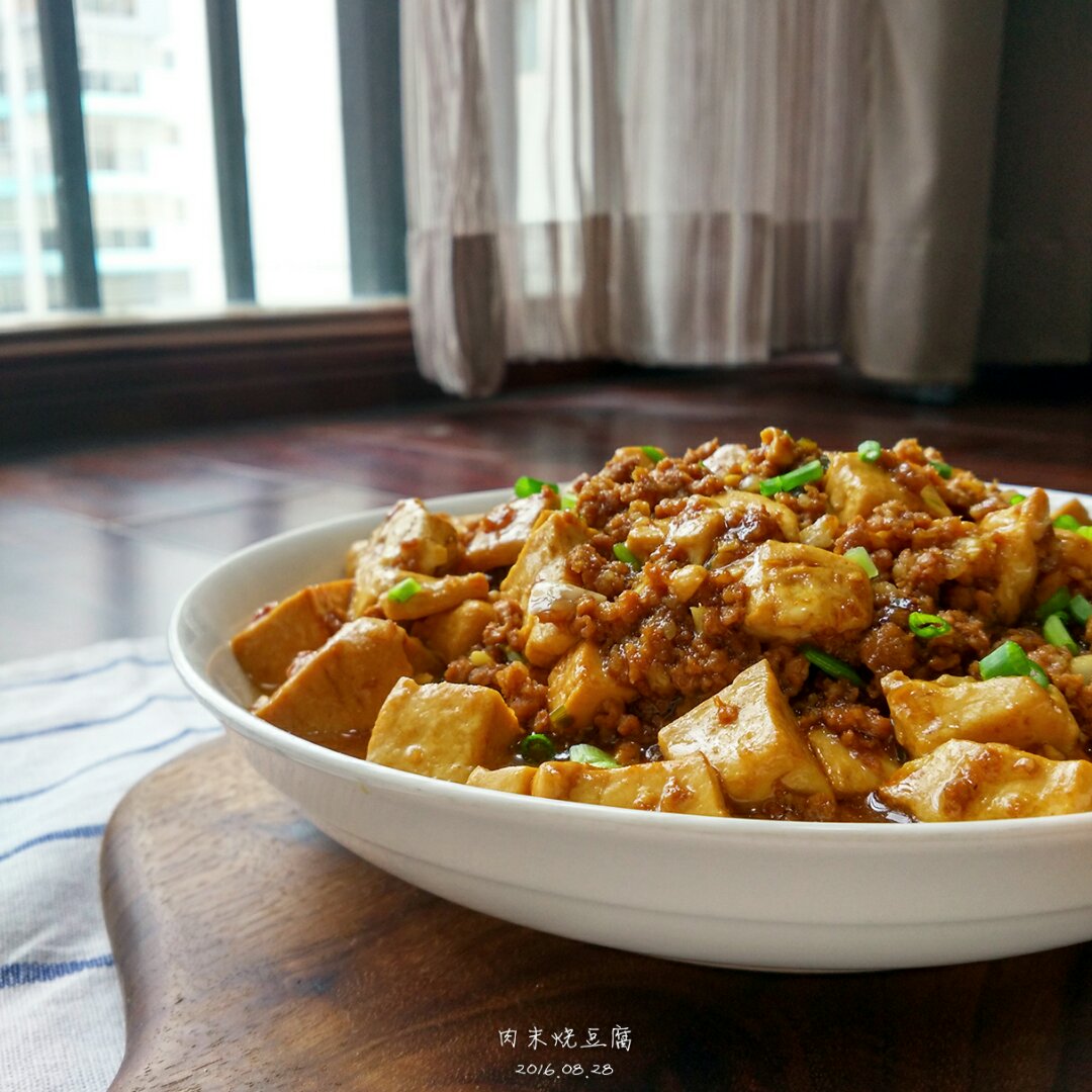 家常菜 肉末烧豆腐 茵.做的肉末烧豆腐 茵.