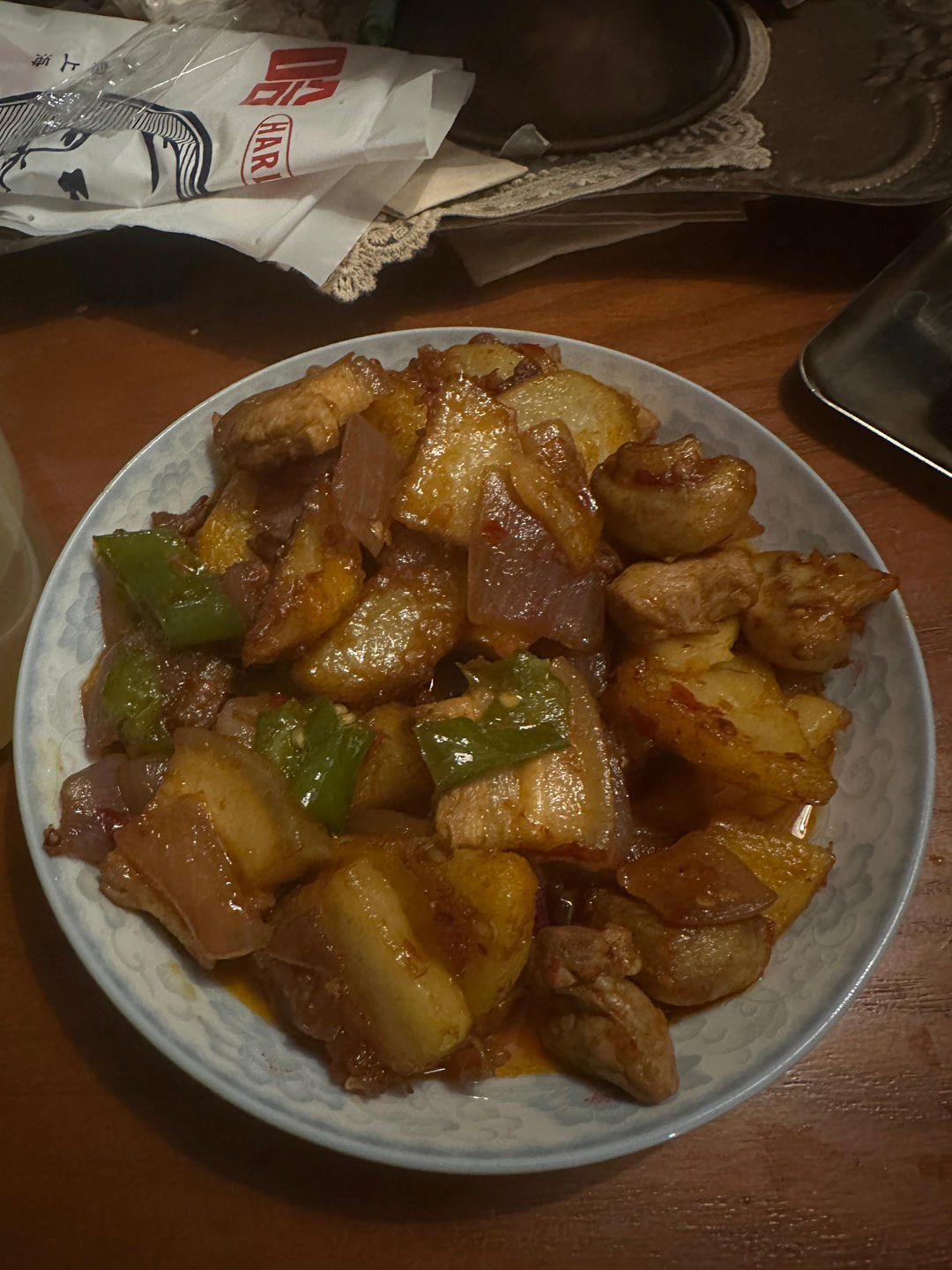 五花肉干煸土豆片