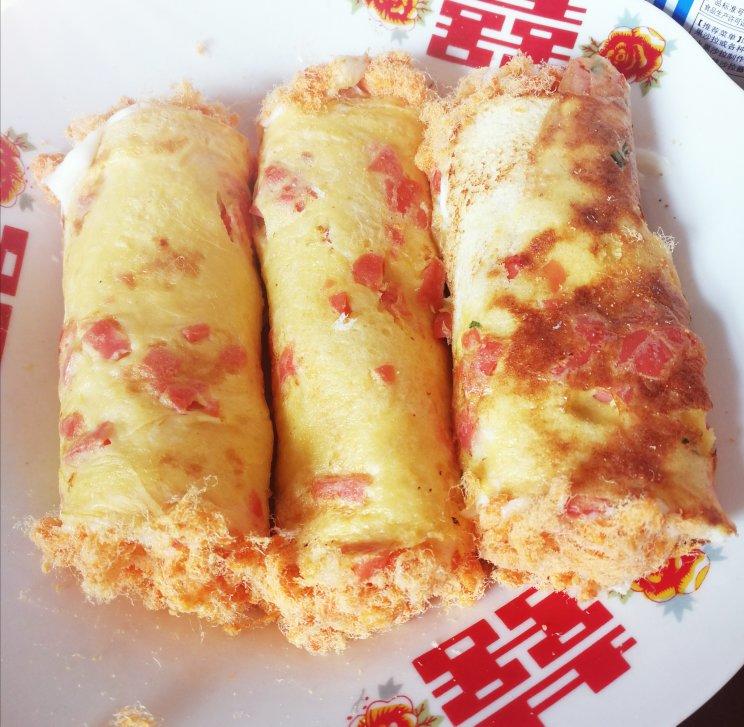 儿童早餐—肉松吐司卷