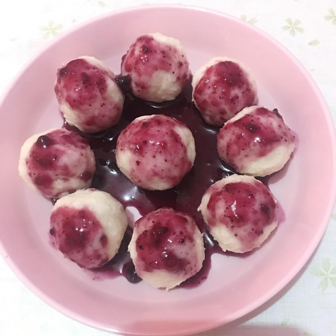 阿丸哦做的蓝莓山药泥