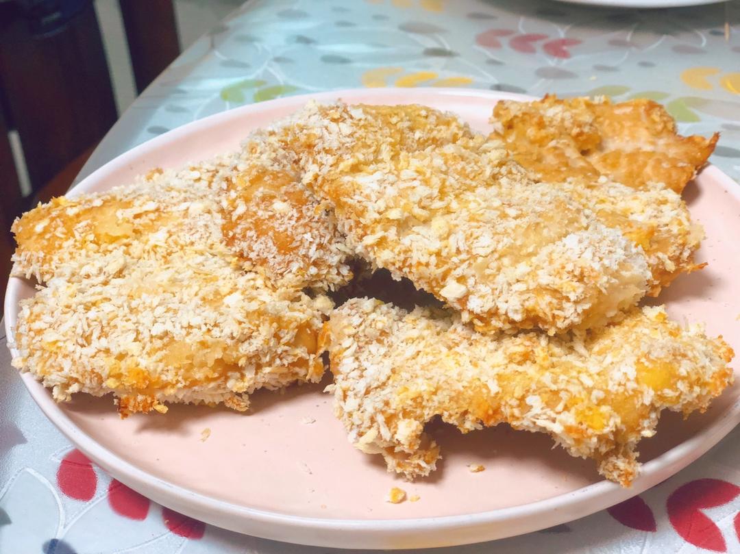 无油烤鸡排（面包糠鸡胸肉）