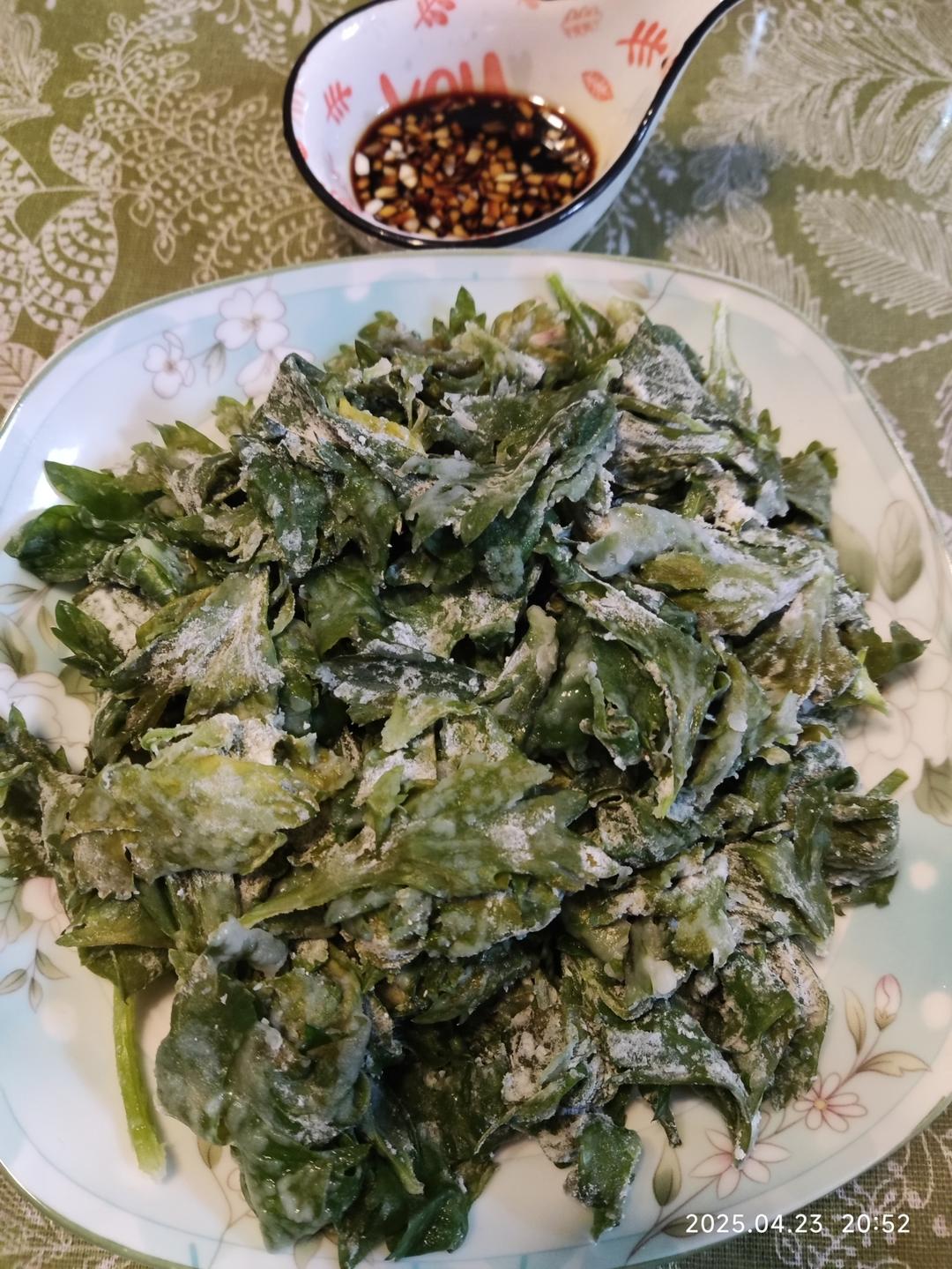 蒸芹菜叶（蒸野菜）