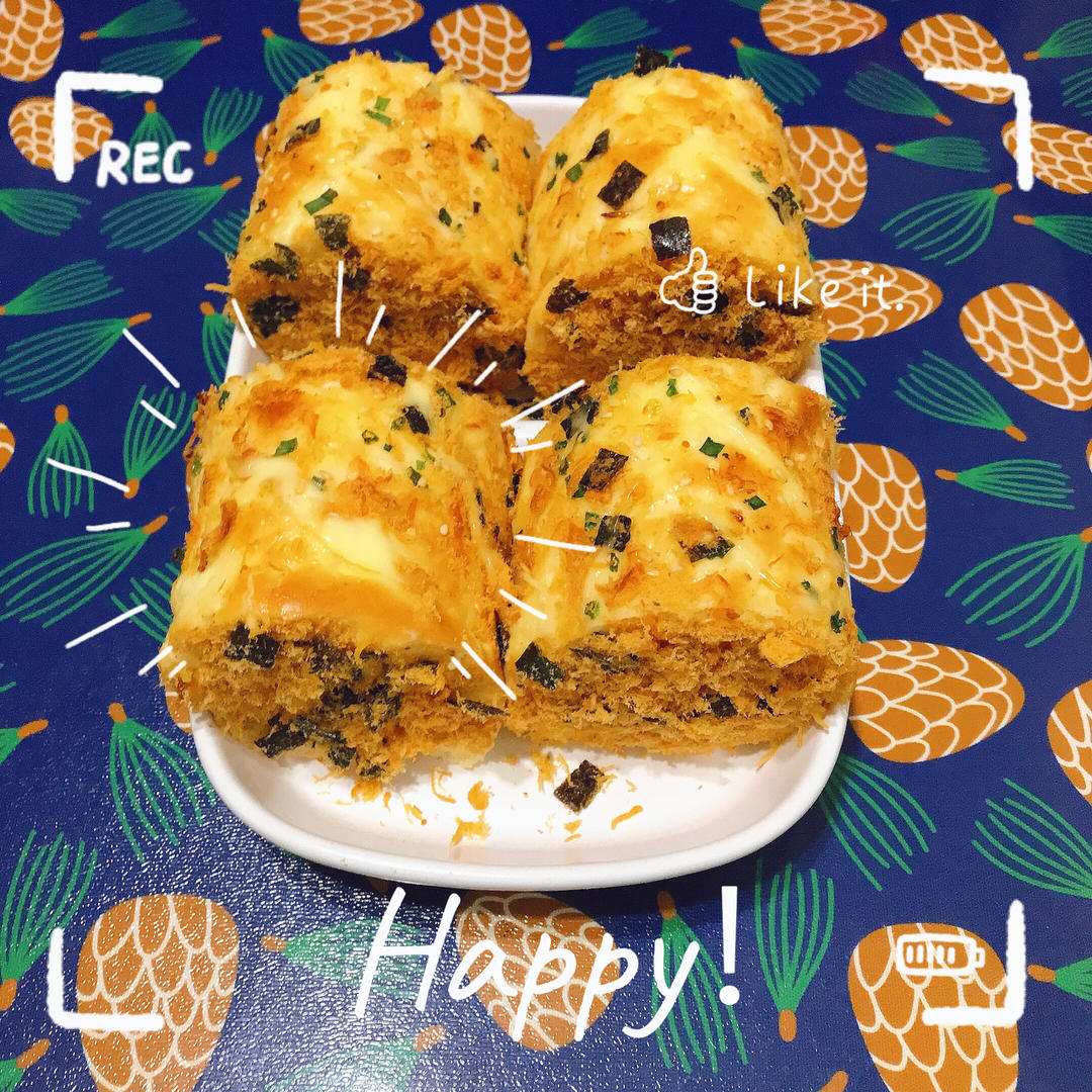 香葱肉松面包卷