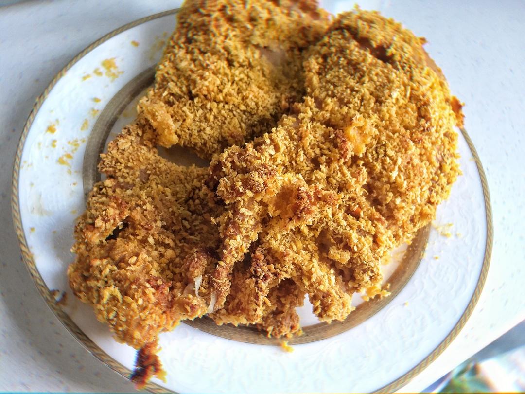无油烤鸡排（面包糠鸡胸肉）