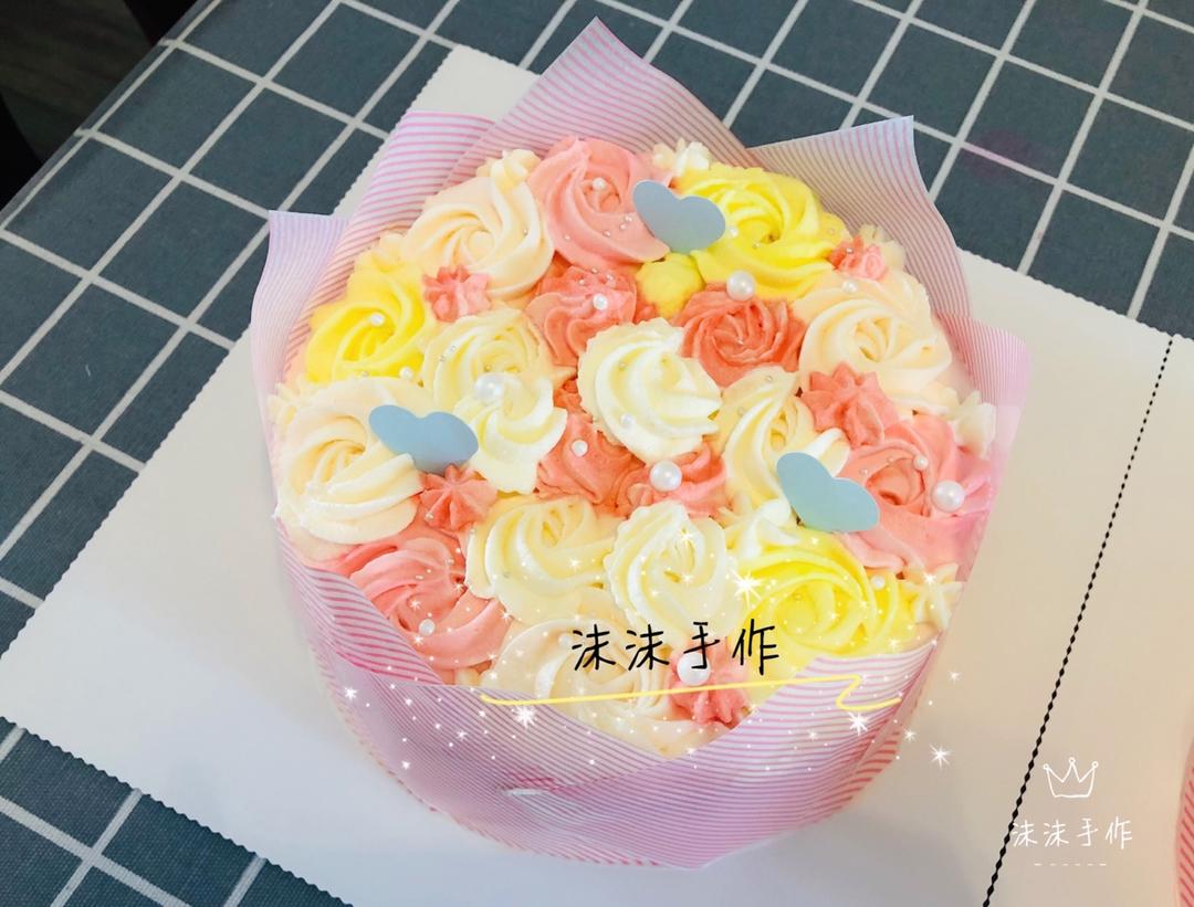 花束蛋糕,小清新,超快手