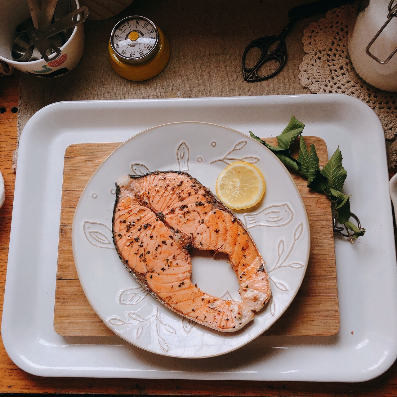 『简单健康』香煎三文鱼排Salmon Steaks的做法 步骤6