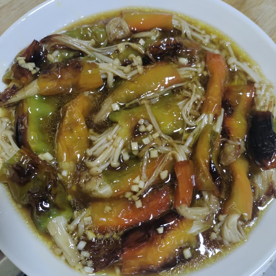 青椒卷金针菇，无敌下饭