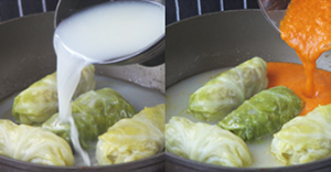 【食材包操作说明】茄汁白菜肉卷的做法 步骤3