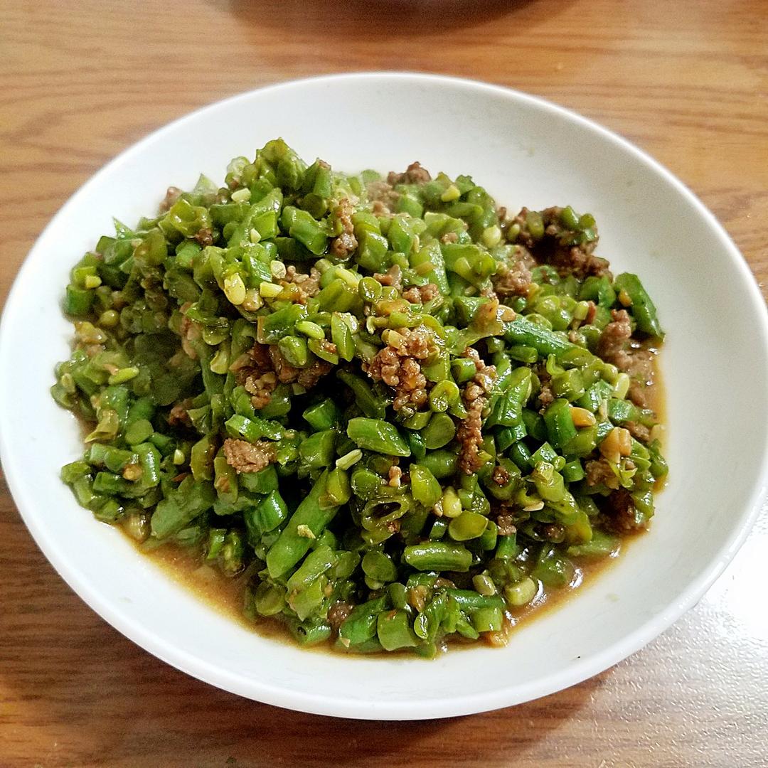肉沫豆角下饭菜