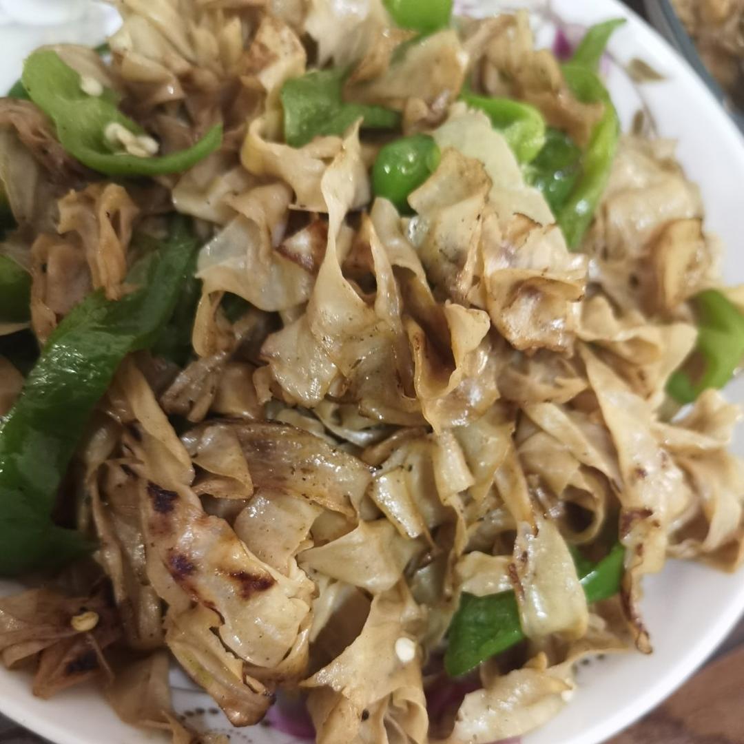 青椒炒豆皮