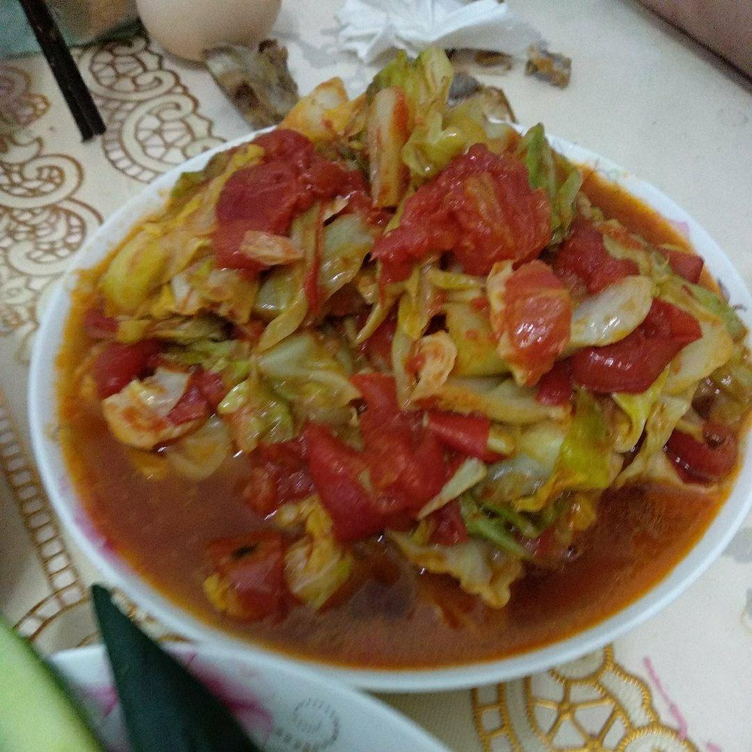 清爽开胃西红柿炒头菜