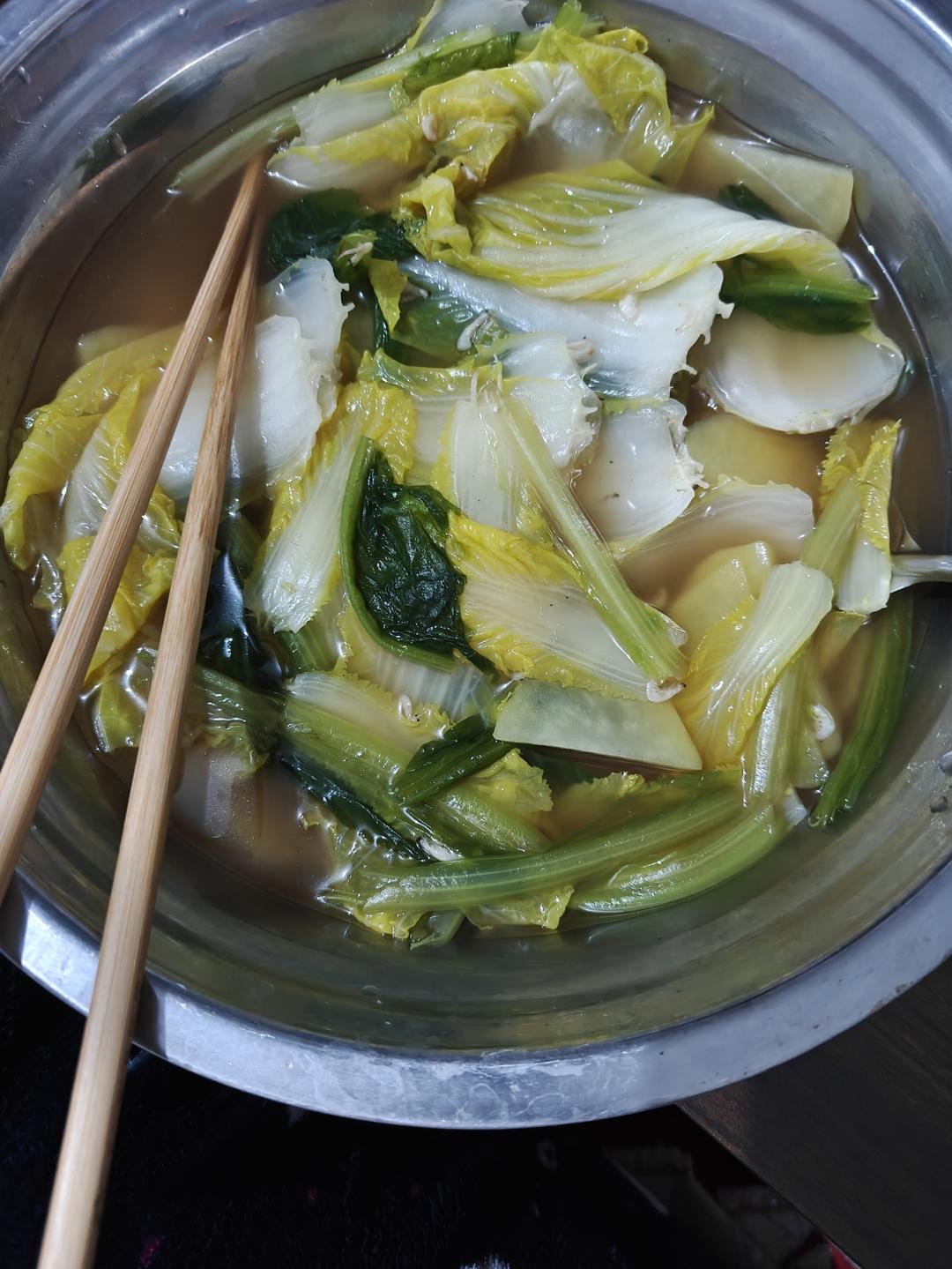 水煮娃娃菜油麦菜和土豆