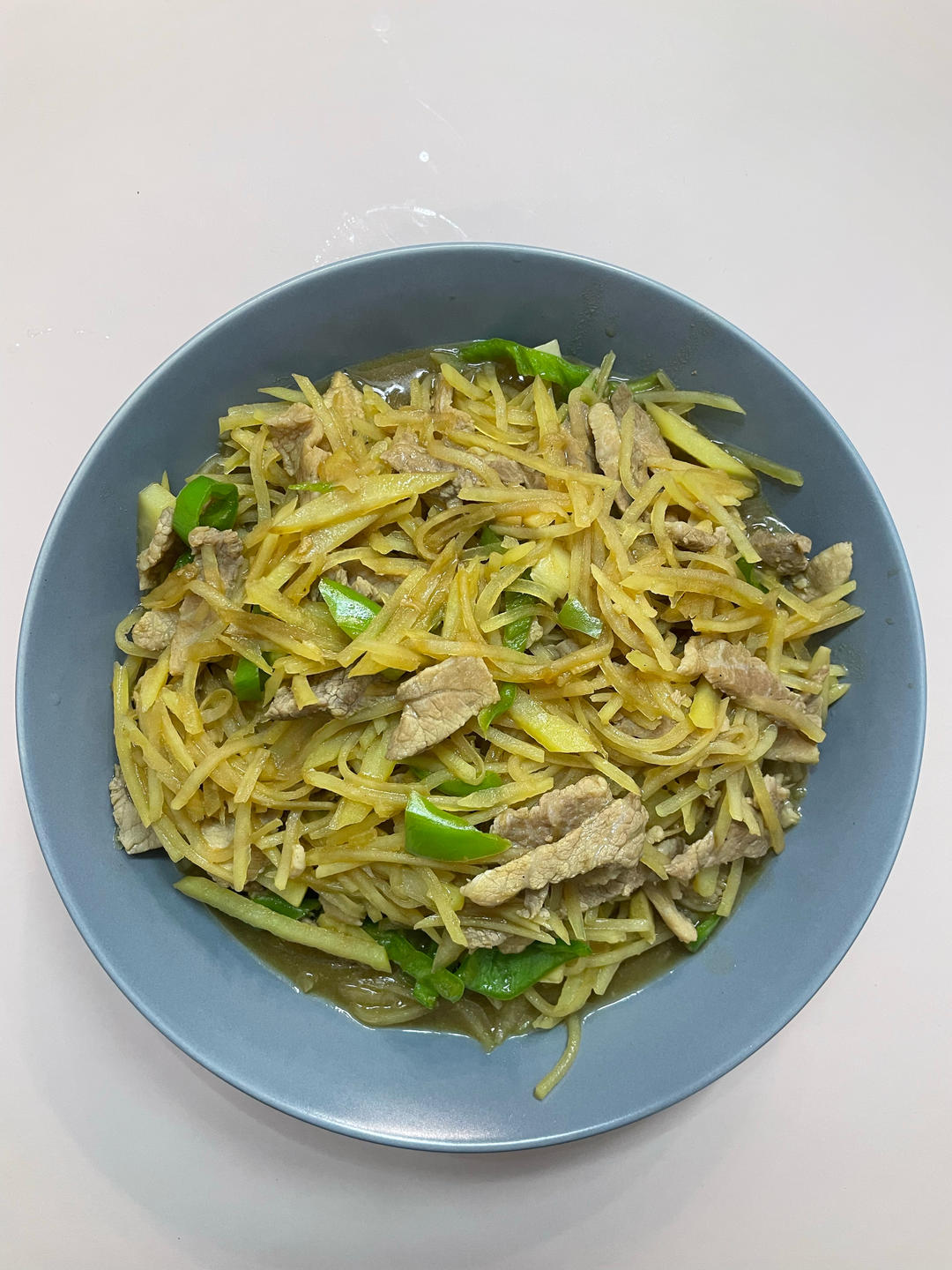 青椒土豆炒肉丝