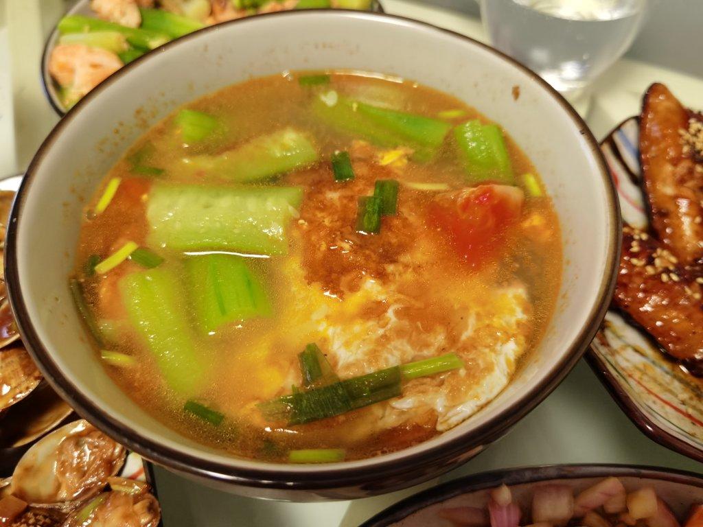 丝瓜番茄煎蛋汤