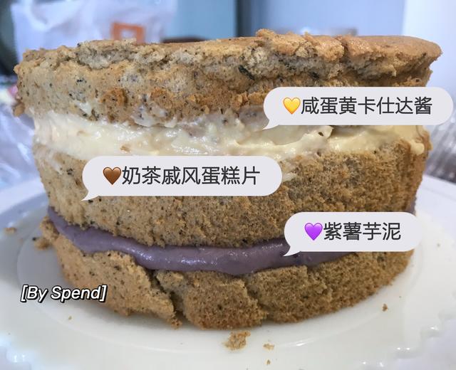 咸蛋黄芋泥蛋糕(自创)的做法