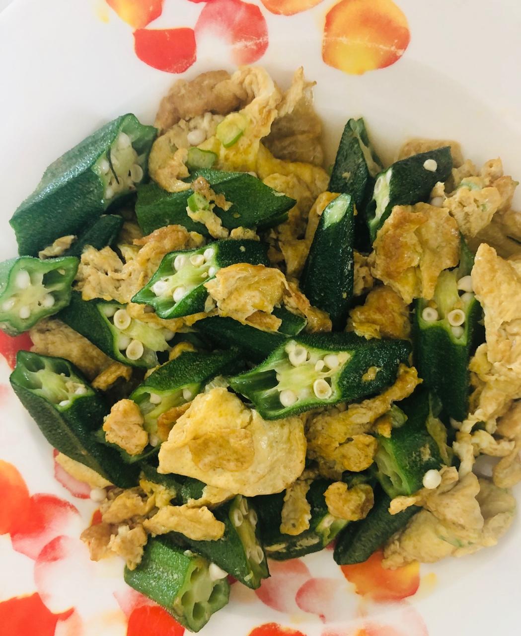 秋葵炒鸡蛋