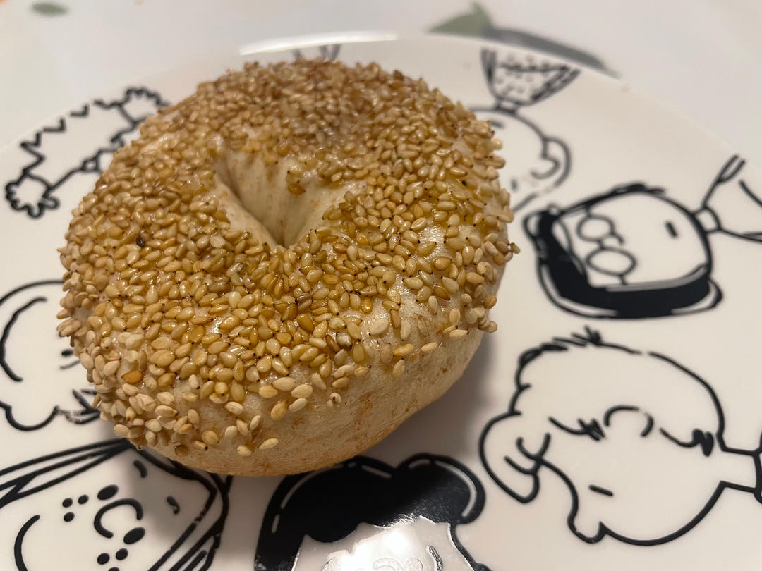奶盐芝麻脆底贝果🥯咸香酥脆🧈奶味浓郁