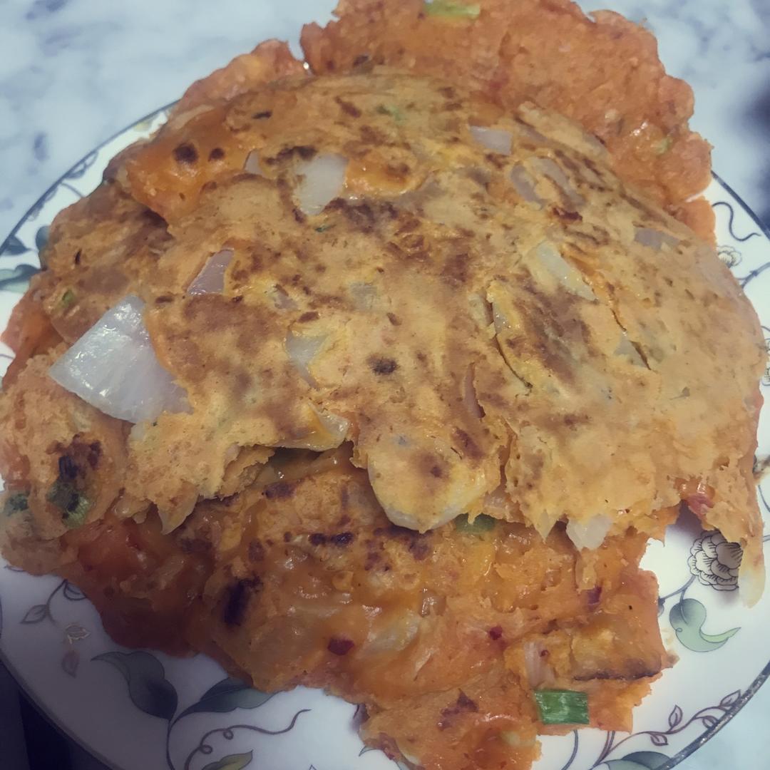泡菜海鲜葱饼
