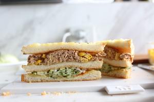 焗烤金枪鱼玉米三明治的做法 步骤8
