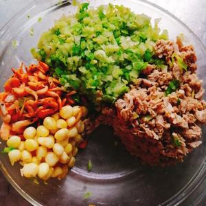 中筋面粉［青菜香菇荤素包子馅料的做法 步骤11