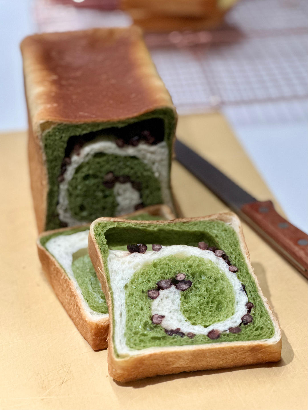 蜜豆抹茶双色吐司（波兰种）