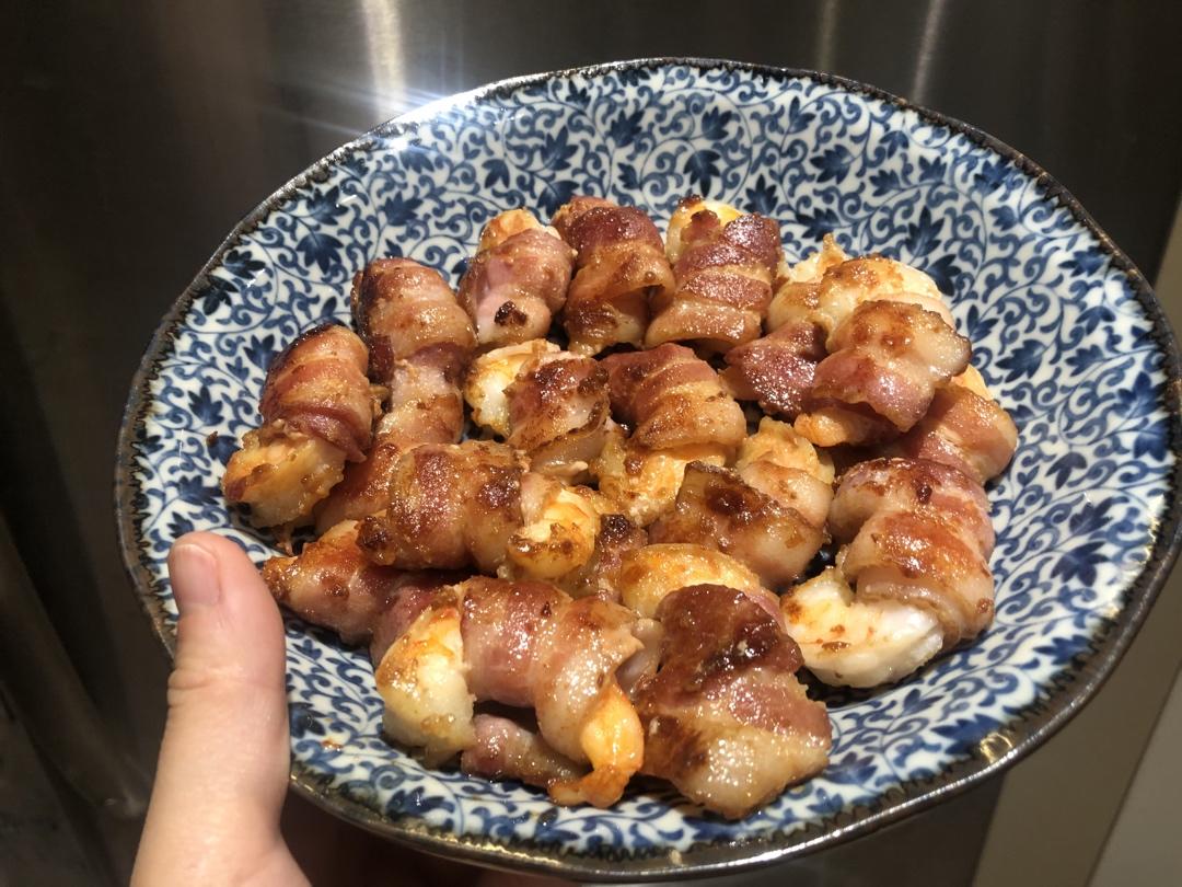 黑椒培根大虾卷
