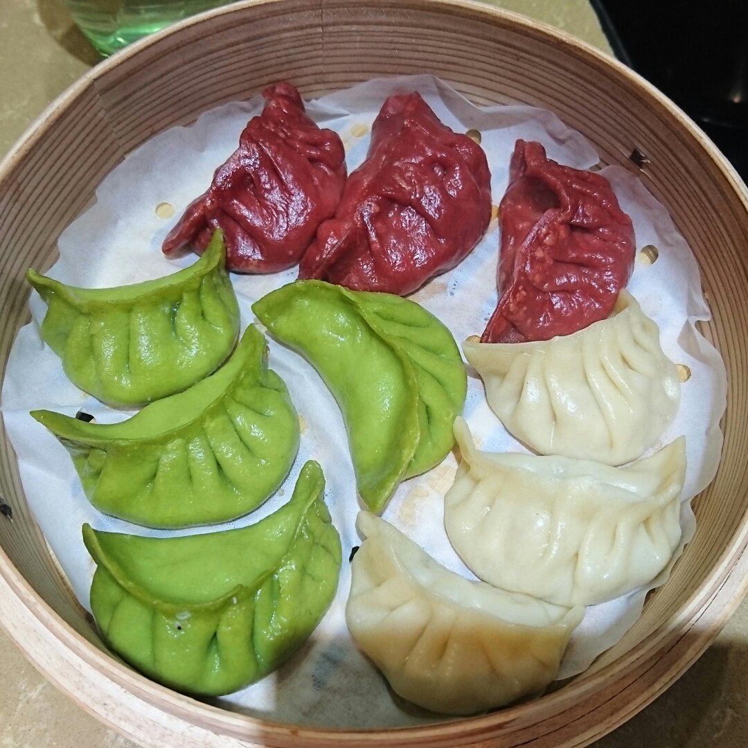 大米ellie做的彩色蒸饺