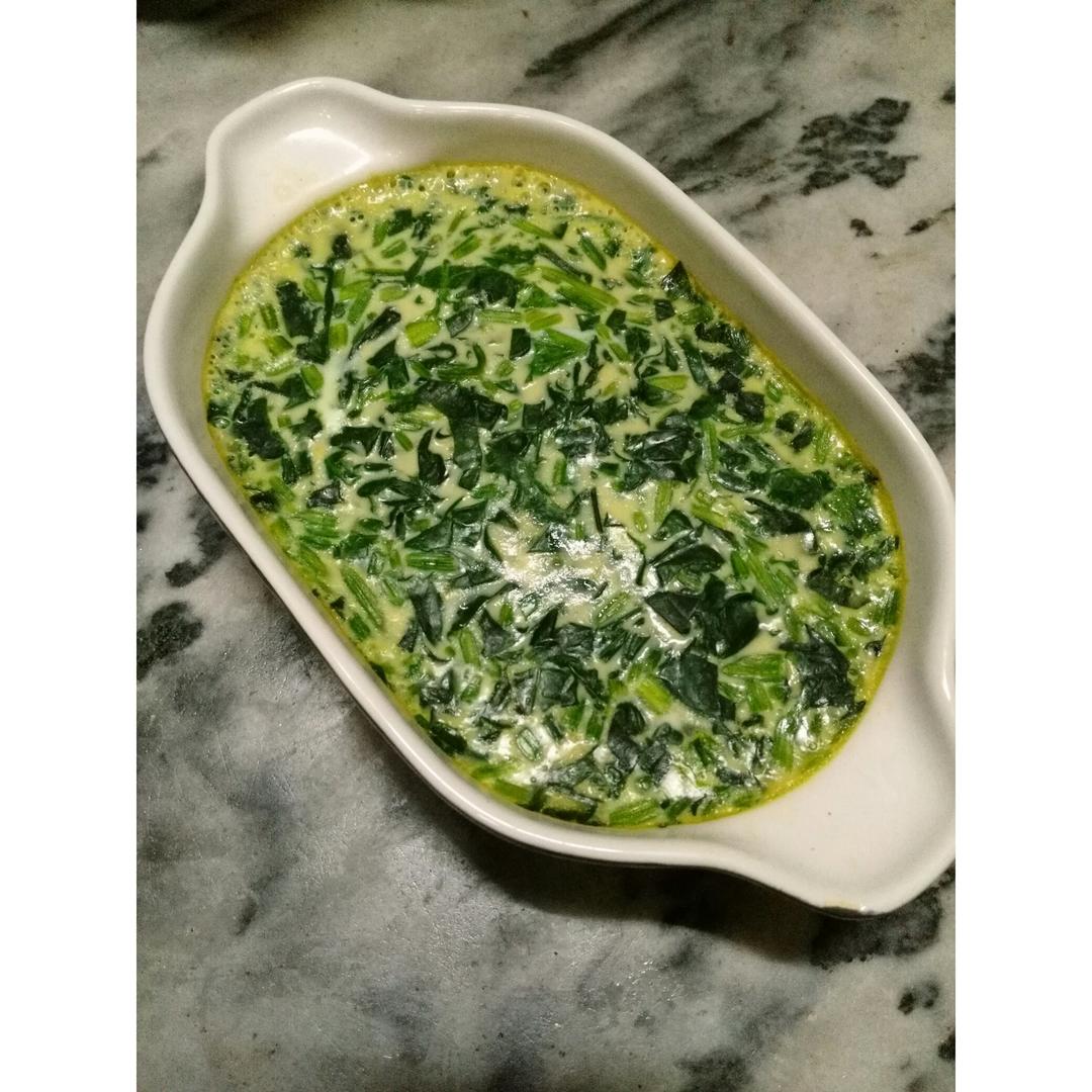 蘸汁菠菜鸡蛋糕——春季养生多吃菠菜