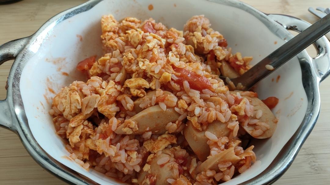 番茄鸡蛋火腿烩饭