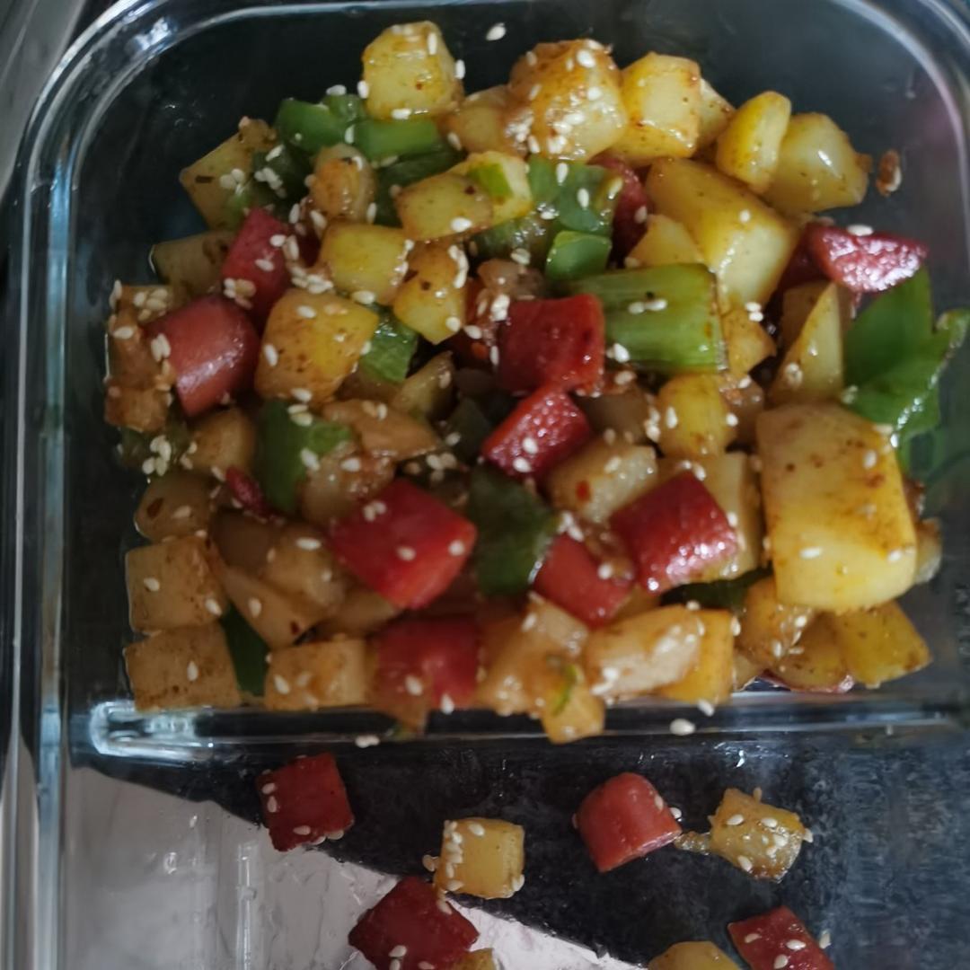 孜然土豆火腿肠 香辣过瘾还便宜！