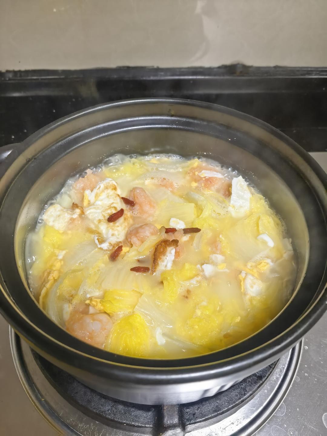 快手汤—虾滑鸡蛋娃娃菜汤🦐🥚🍲