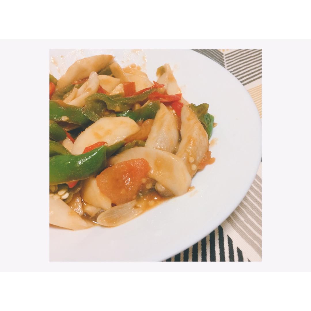 青椒素炒杏鲍菇