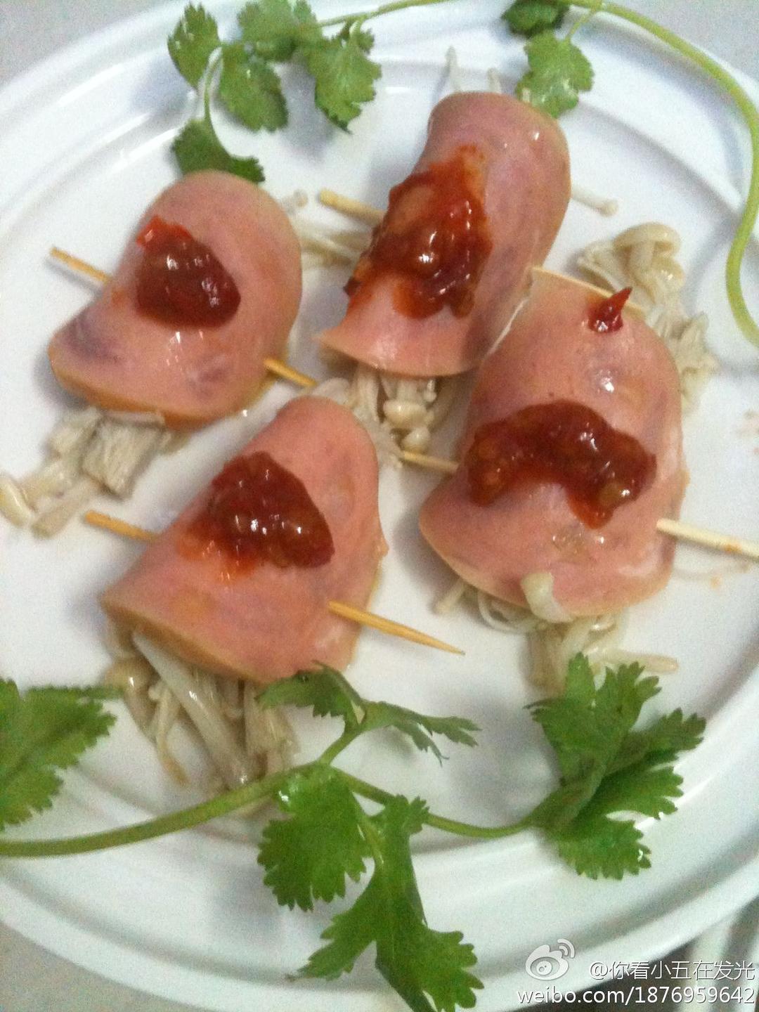 火腿金针菇卷的做法