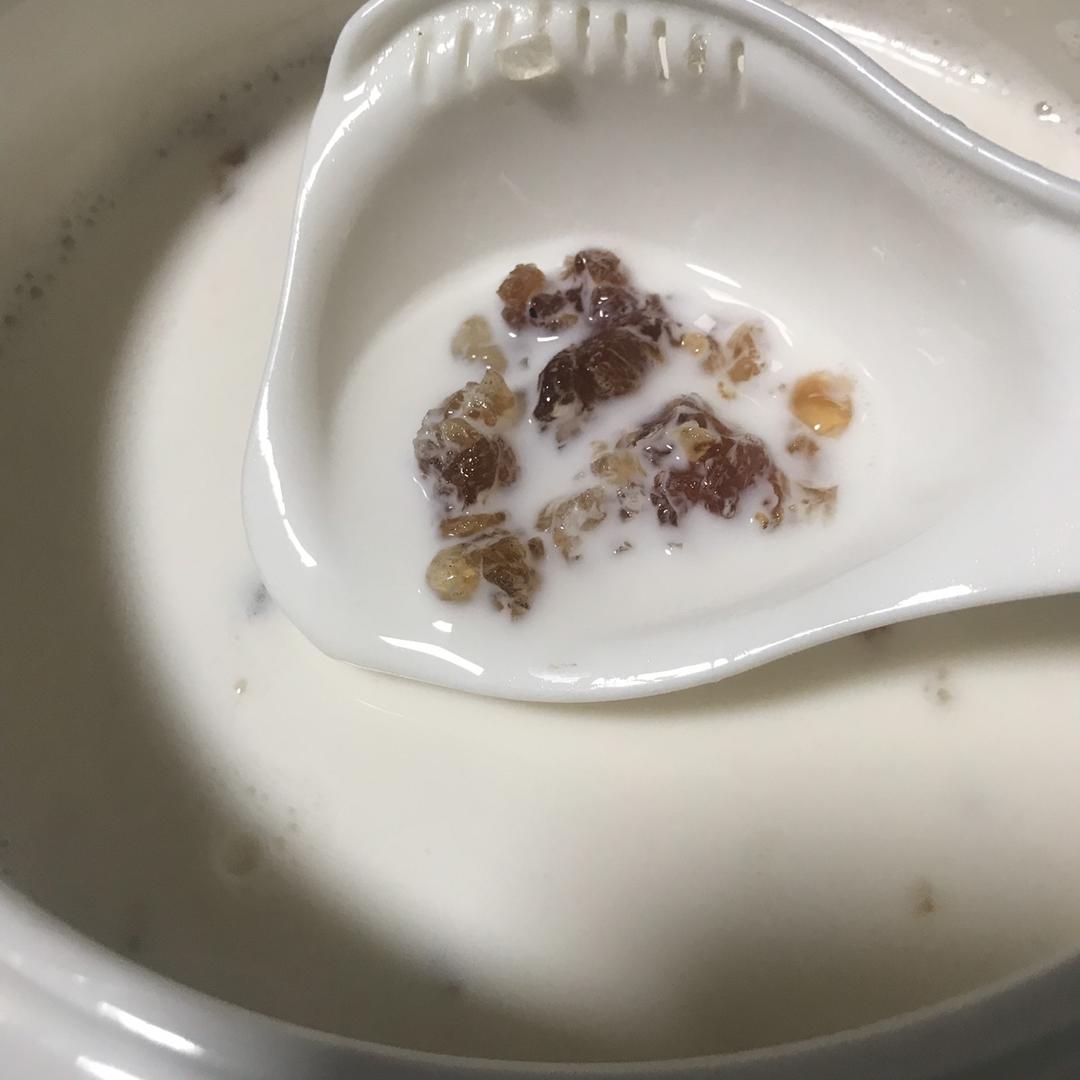 牛奶炖桃胶