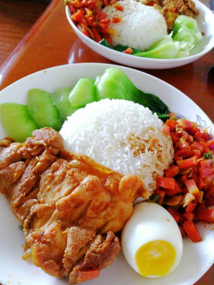 手机用户74854iel做的简单的香煎鸡腿盖浇饭