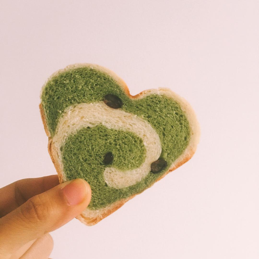 蜜豆抹茶心形吐司
