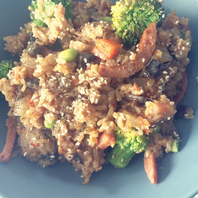 香菇豆角腊肠焖饭