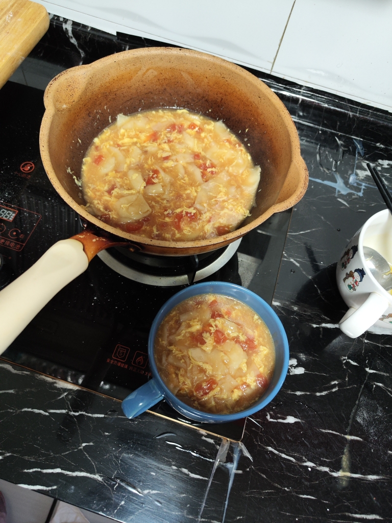 不放油的西红柿鸡蛋片儿汤的做法 步骤25