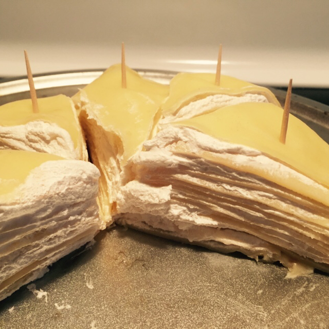 榴莲千层蛋糕#皮黑森林#