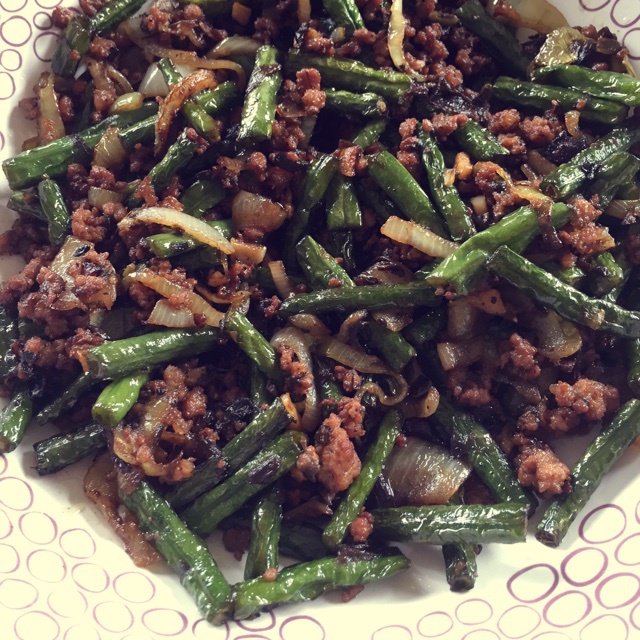 橄榄菜肉末炒豆角