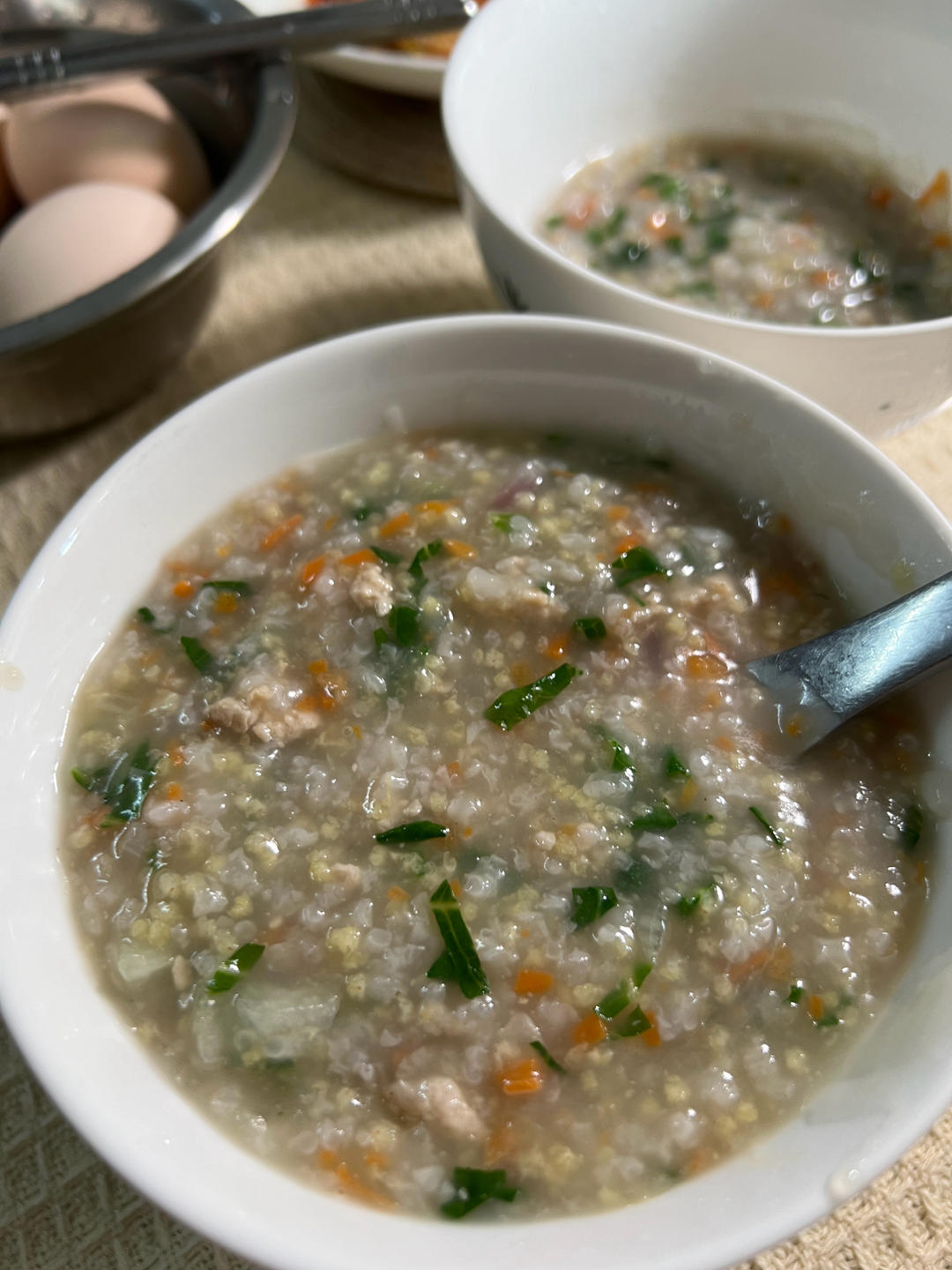 小朋友营养餐100天不重样‼️今日食谱：蔬菜瘦肉粥
