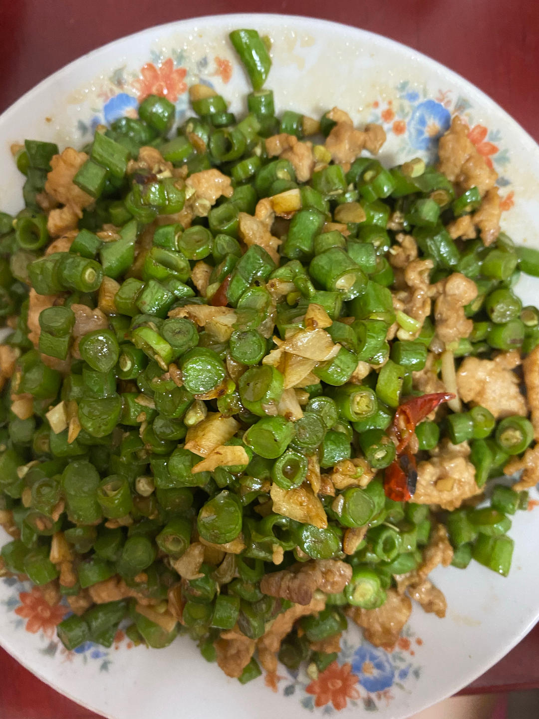 肉沫豆角下饭菜