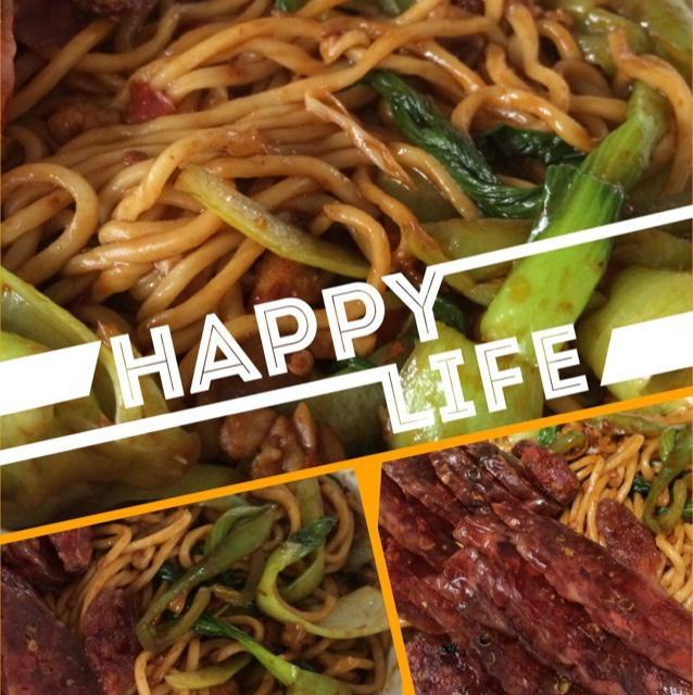 A：尖椒肉丝炒面，超好吃～的做法