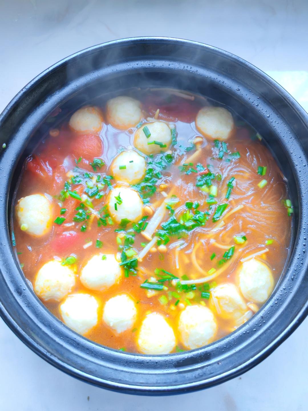 番茄鱼丸粉丝汤