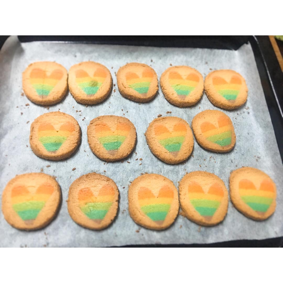 绝对惊呆所有人的彩虹心曲奇（26张超详细图步骤绝对良心）