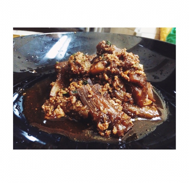 红烧肉末茄子
