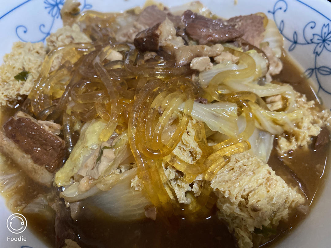 白菜冻豆腐炖粉条