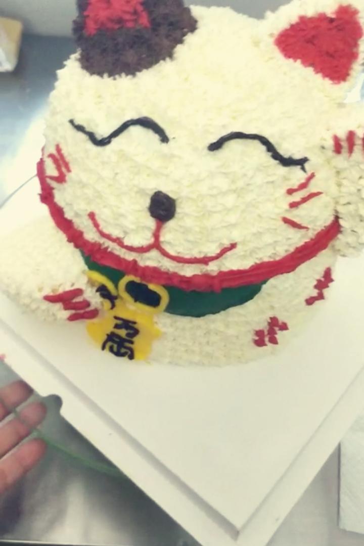 私房爆款之淡奶油招财猫蛋糕