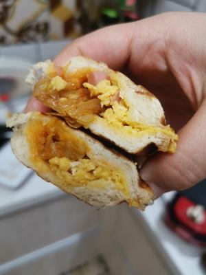 Bruno轻食机之美式火腿炒蛋泡菜三明治的做法 步骤8