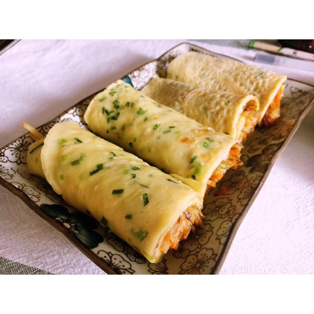 土豆丝鸡蛋卷饼